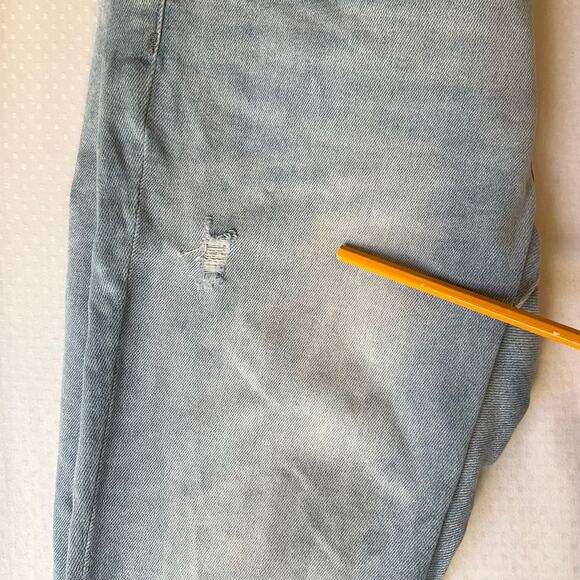 Express Women Skinny Jeans size 8/R Light Blue Mid Rise Stretch Frayed - Picture 12 of 13